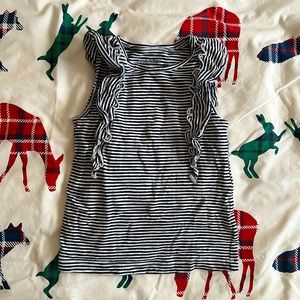2x Old navy ruffle shoulders striped marinier tank top